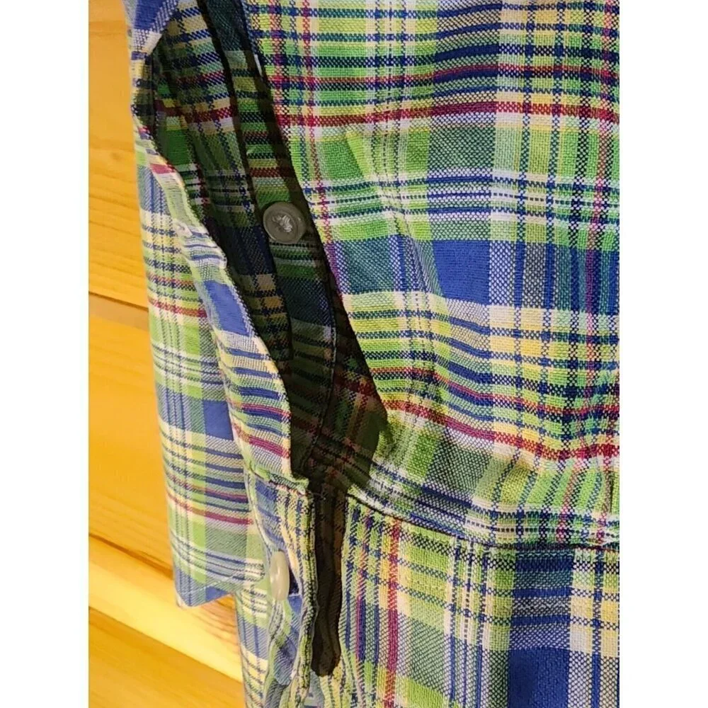 Polo Ralph Lauren Button Down Flesh Pony Men’s Shirt Size XL Cotton Green Plaid